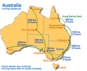 cartina distanze australia