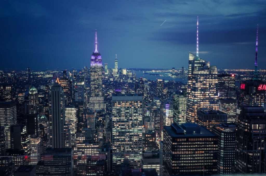skyline sui rooftop di new york